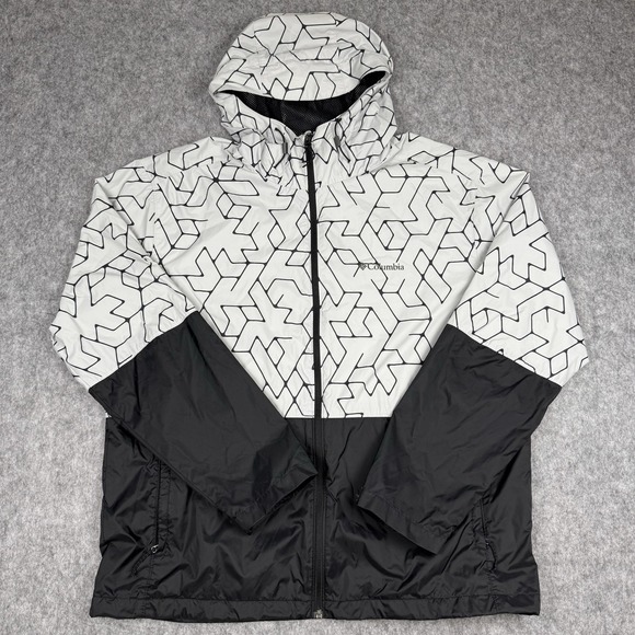 Columbia Sportswear Hooded Windbreaker Jacket Men's XL Full Zip Nylon Rain EUC - Picture 1 of 9